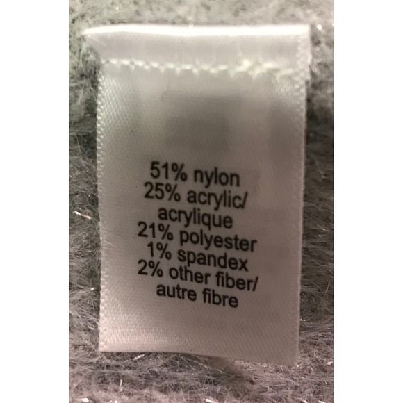 Maurices Gray Metallic Pearl Rhinestone Mock Neck Oversized Sweater Womens 3X - Picture 6 of 6